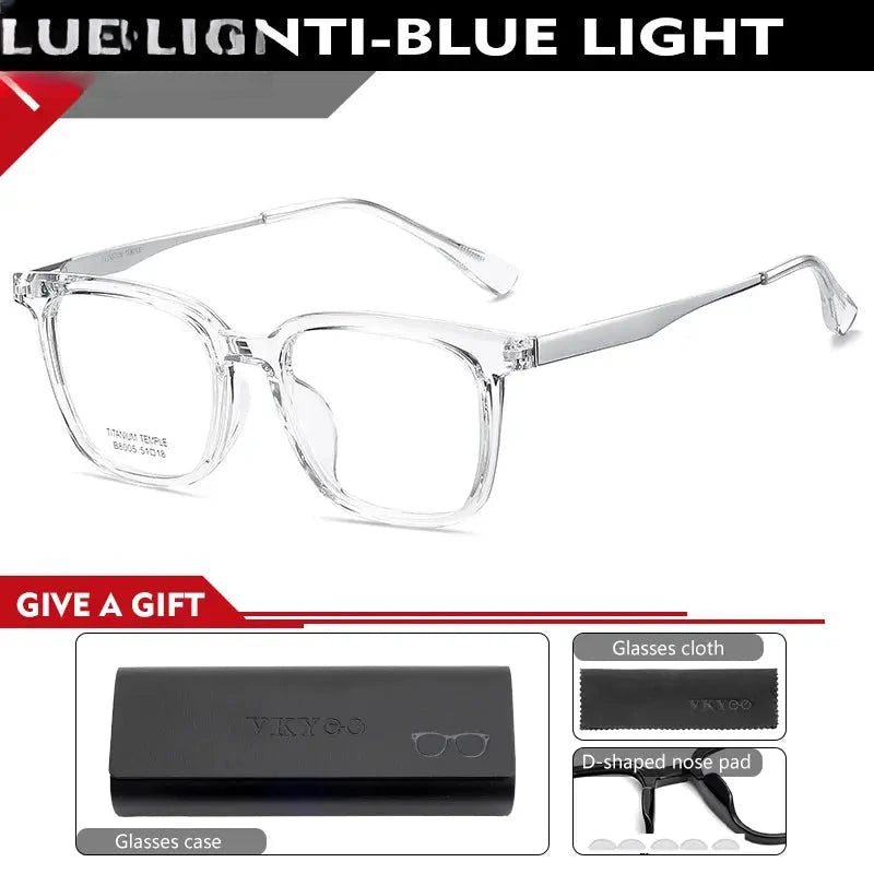Unisex Square Full Rim Titanium Reading Glasses 638005 — view 5 | Rx Spectacle