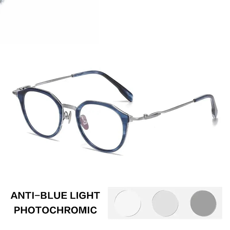 Unisex Oval Full Rim Titanium Reading Glasses 860058 — view 3 | Rx Spectacle