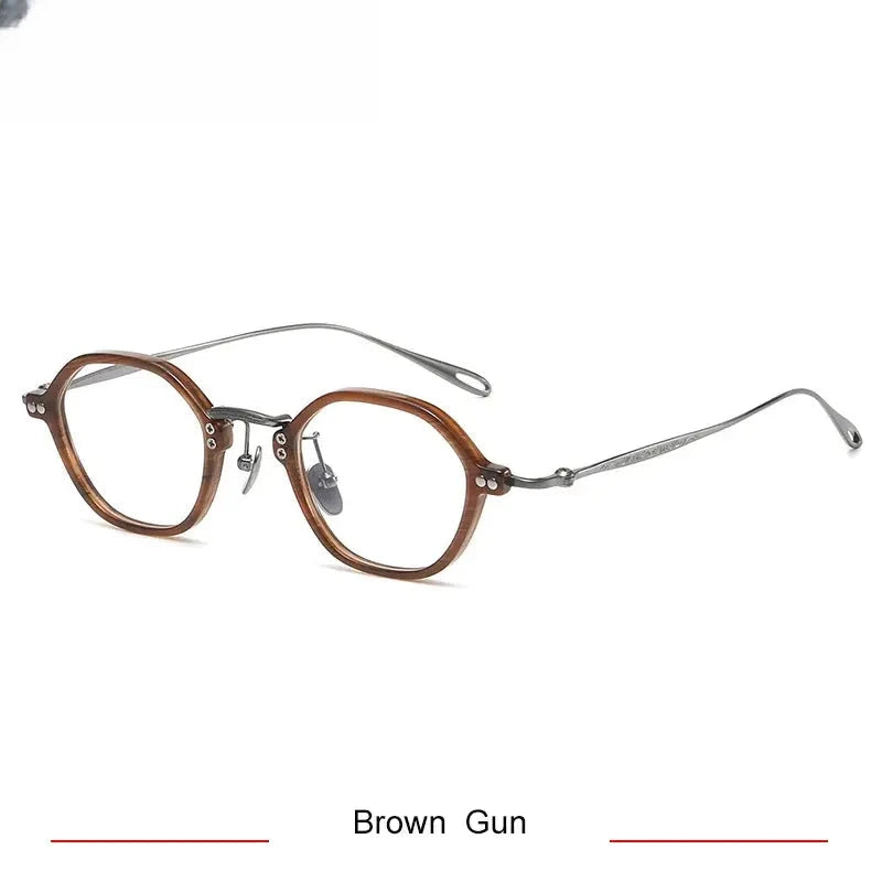 Unisex Polygon Full Rim Titanium Prescription Glasses 35957 — view 4 | Rx Spectacle