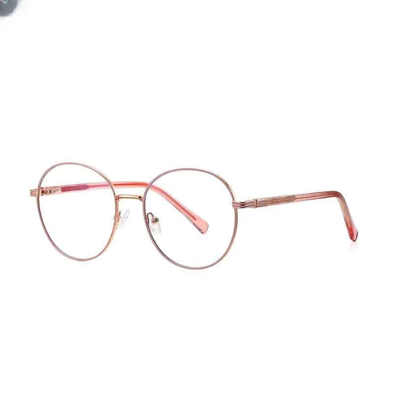 Women's Round Full Rim Alloy Reading Glasses 3071 — view 7 | Rx Spectacle