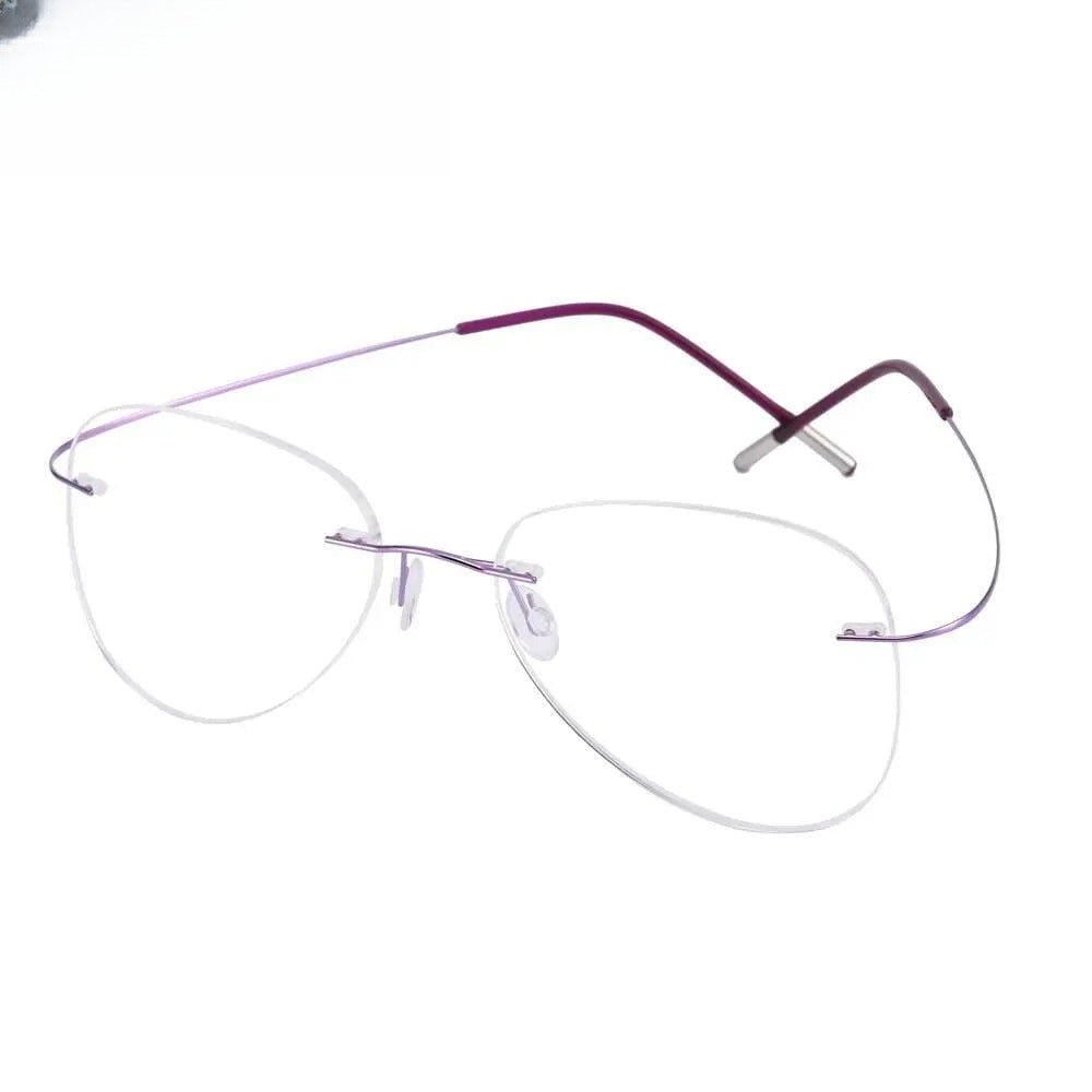Unisex Irregular Rimless Titanium Prescription Glasses 20002 — view 6 | Rx Spectacle
