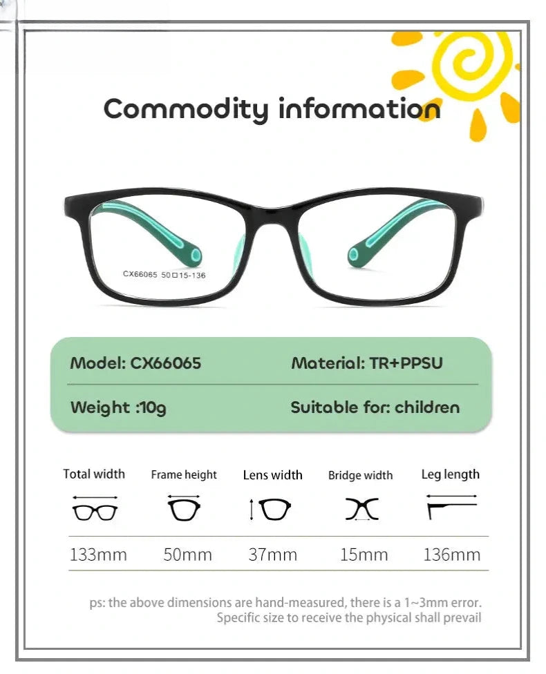 Unisex Square Full Rim TR90 Prescription Glasses V66065 — view 13 | Rx Spectacle