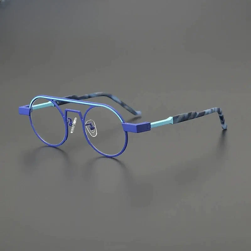 Women's Oval Full Rim Titanium Double Bridge Prescription Glasses G85831 — view 4 | Rx Spectacle
