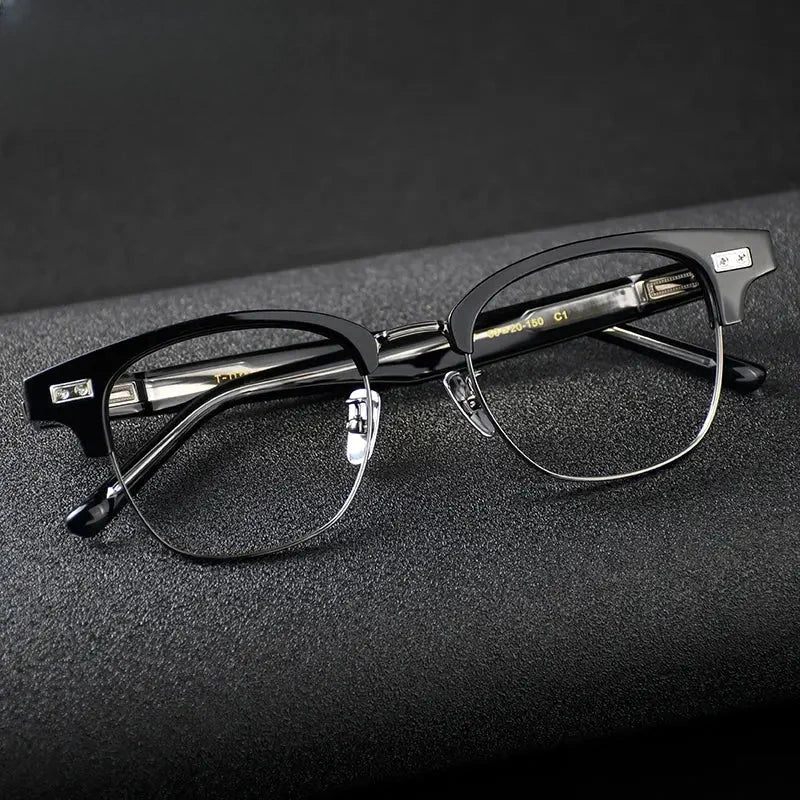 Women's Square Full Rim Titanium Prescription Glasses 369197 — view 1 | Rx Spectacle