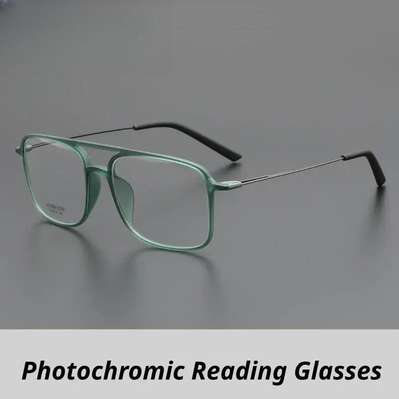 Women's Square Full Rim Titanium Double Bridge Reading Glasses G2235 — view 1 | Rx Spectacle