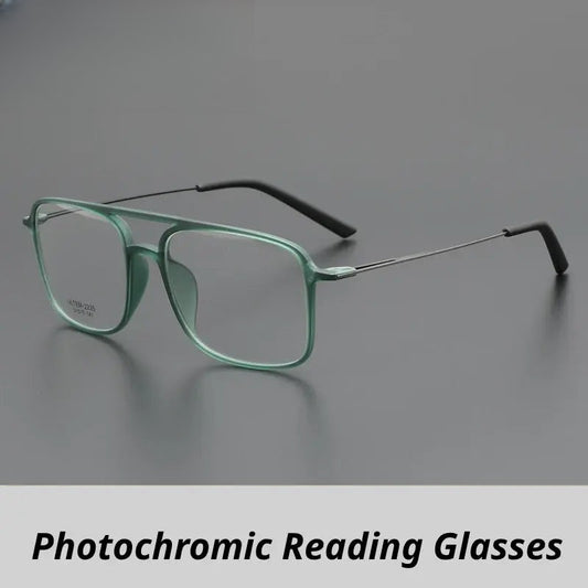 Women's Square Full Rim Titanium Double Bridge Reading Glasses G2235 — view 1 | Rx Spectacle