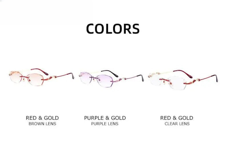 Women's Oval Rimless Titanium Prescription Glasses 5023 — view 11 | Rx Spectacle