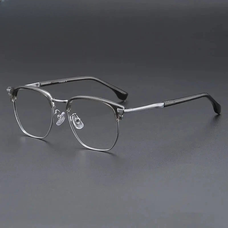 Men's Oval Full Rim Titanium Prescription Glasses 688052 — view 5 | Rx Spectacle