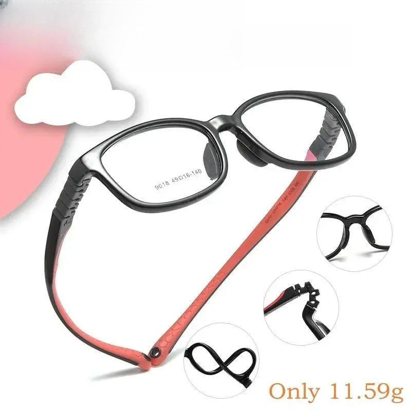 Unisex Square Full Rim TR90 Screwless Prescription Glasses 9018et — view 2 | Rx Spectacle