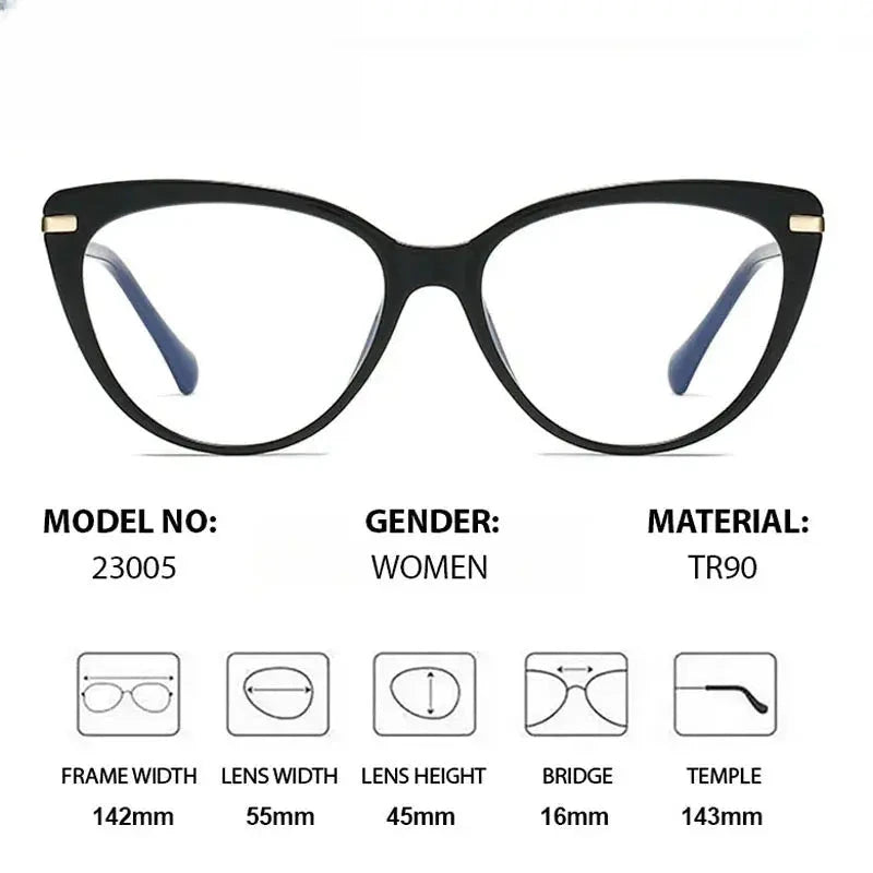 Women's Cat Eye Full Rim Titanium Prescription Glasses 723005 — view 2 | Rx Spectacle