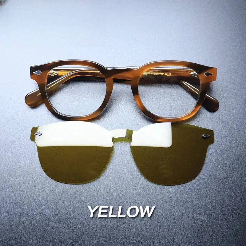 Unisex Round Full Rim Acetate Clip-On Prescription Glasses 1237 — view 18 | Rx Spectacle