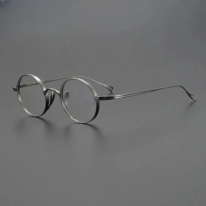 Unisex Round Full Rim Titanium Prescription Glasses Gxyj1446 — view 6 | Rx Spectacle