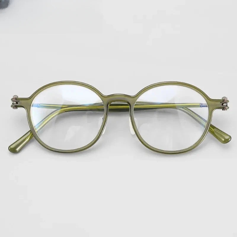 Unisex Round Full Rim Titanium Prescription Glasses 45883 — view 1 | Rx Spectacle