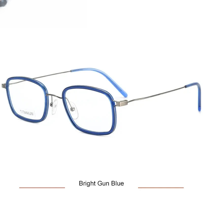 Unisex Square Full Rim Titanium Prescription Glasses 16046 — view 4 | Rx Spectacle