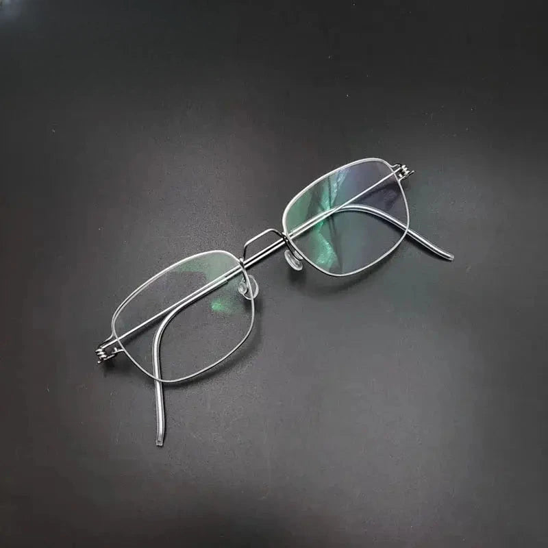 Unisex Oval Full Rim Stainless Steel Screwless Prescription Glasses 61425 — view 4 | Rx Spectacle