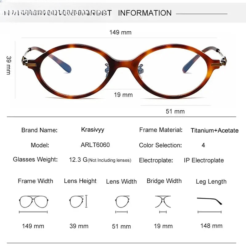 Unisex Oval Full Rim Titanium Prescription Glasses 96060 — view 2 | Rx Spectacle