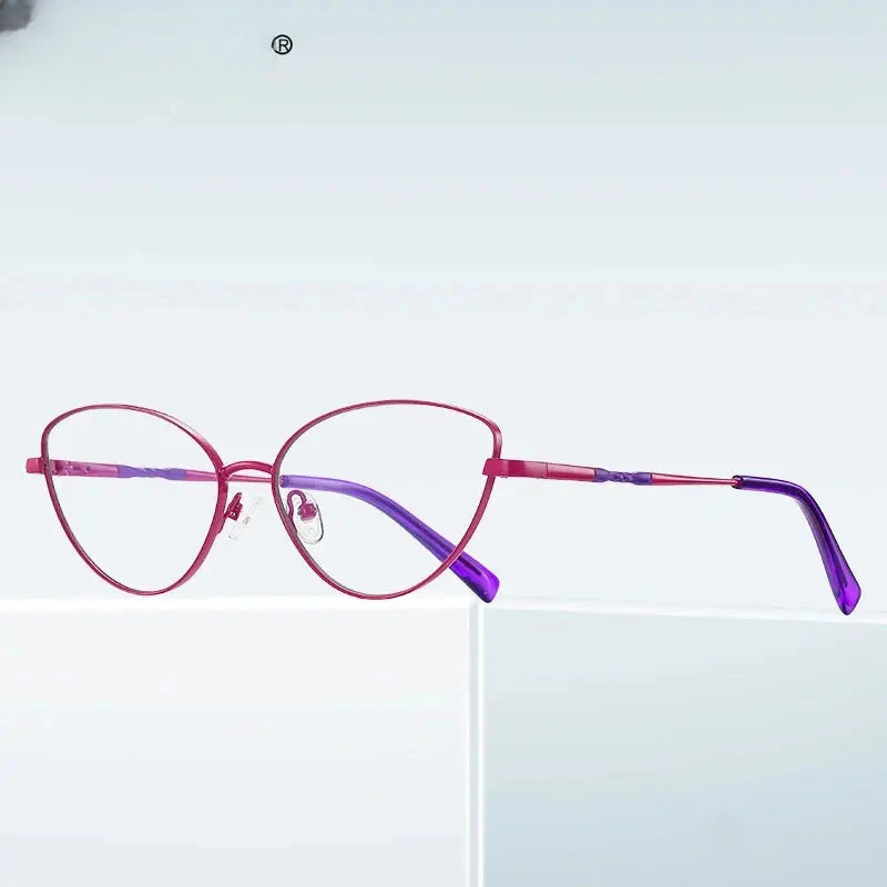 Women's Cat Eye Full Rim Alloy Reading Glasses 3047 — view 2 | Rx Spectacle