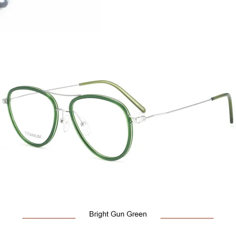 Women's Oval Full Rim Titanium Double Bridge Prescription Glasses 316043 — view 4 | Rx Spectacle