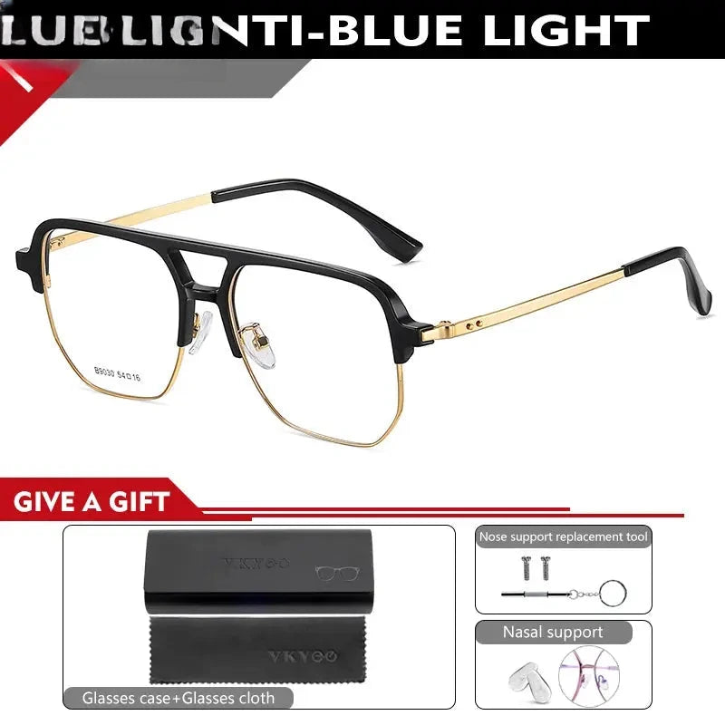 Men's Square Full Rim TR90 Double Bridge Reading Glasses 639030 — view 3 | Rx Spectacle