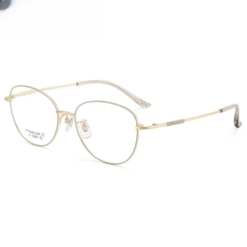 Unisex Oval Full Rim Titanium Prescription Glasses 406289 — view 4 | Rx Spectacle