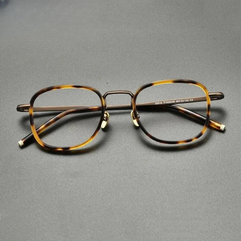 Unisex Square Full Rim Titanium Prescription Glasses Gxyj848 — view 3 | Rx Spectacle