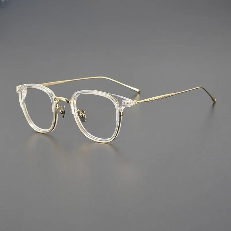 Unisex Square Full Rim Titanium Prescription Glasses Gxyj1076 — view 3 | Rx Spectacle