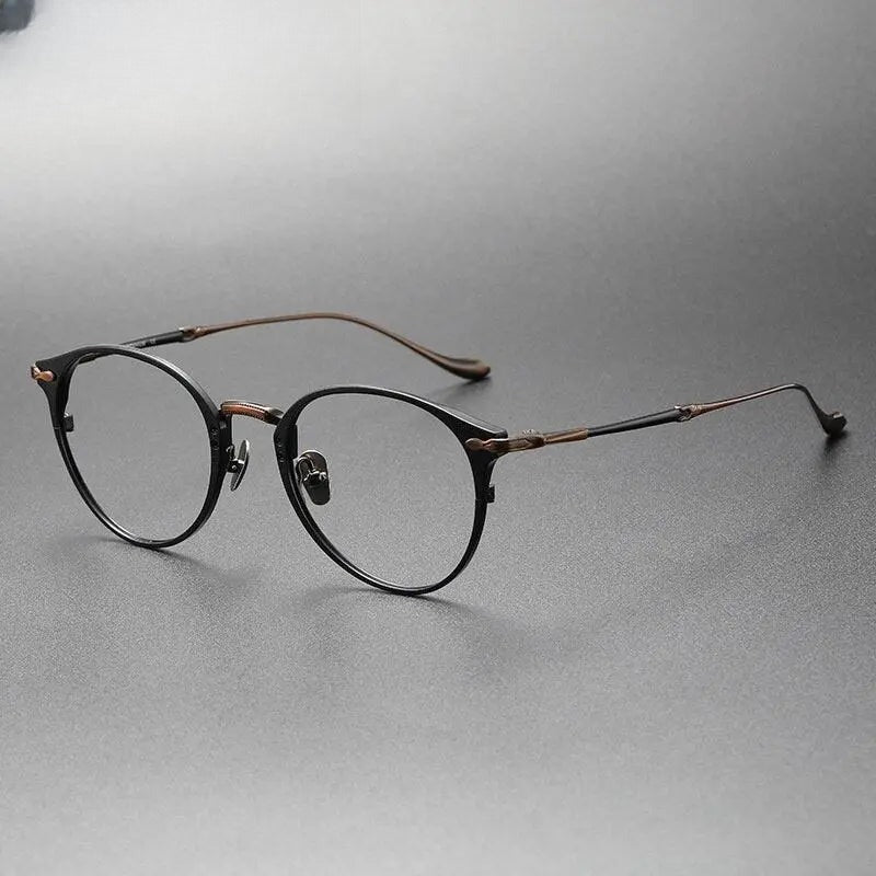Unisex Round Full Rim Titanium Prescription Glasses 3112 — view 5 | Rx Spectacle