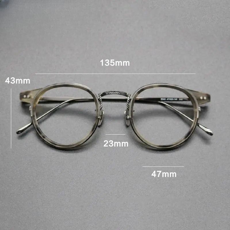 Unisex Round Full Rim Titanium Prescription Glasses Gxyj474 — view 3 | Rx Spectacle
