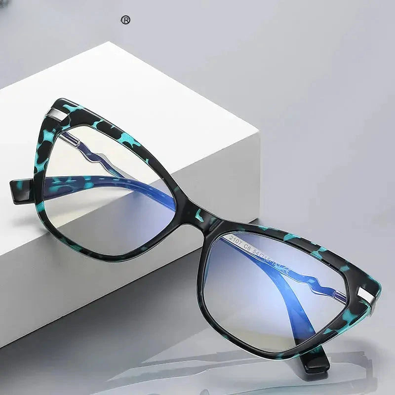 Women's Cat Eye Full Rim Titanium Reading Glasses 2107 — view 1 | Rx Spectacle