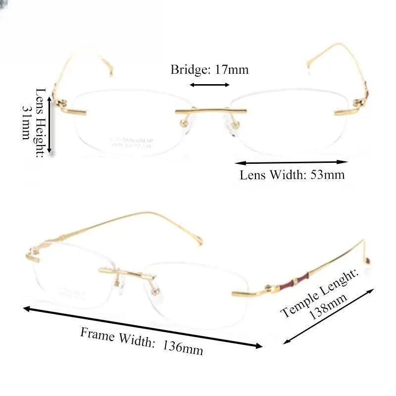 Women's Oval Rimless Titanium Prescription Glasses 2789 — view 6 | Rx Spectacle