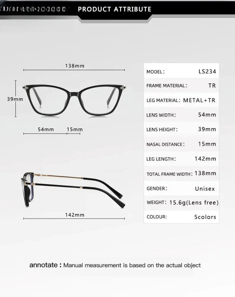 Women's Cat Eye Full Rim TR90 Reading Glasses 77234 — view 2 | Rx Spectacle