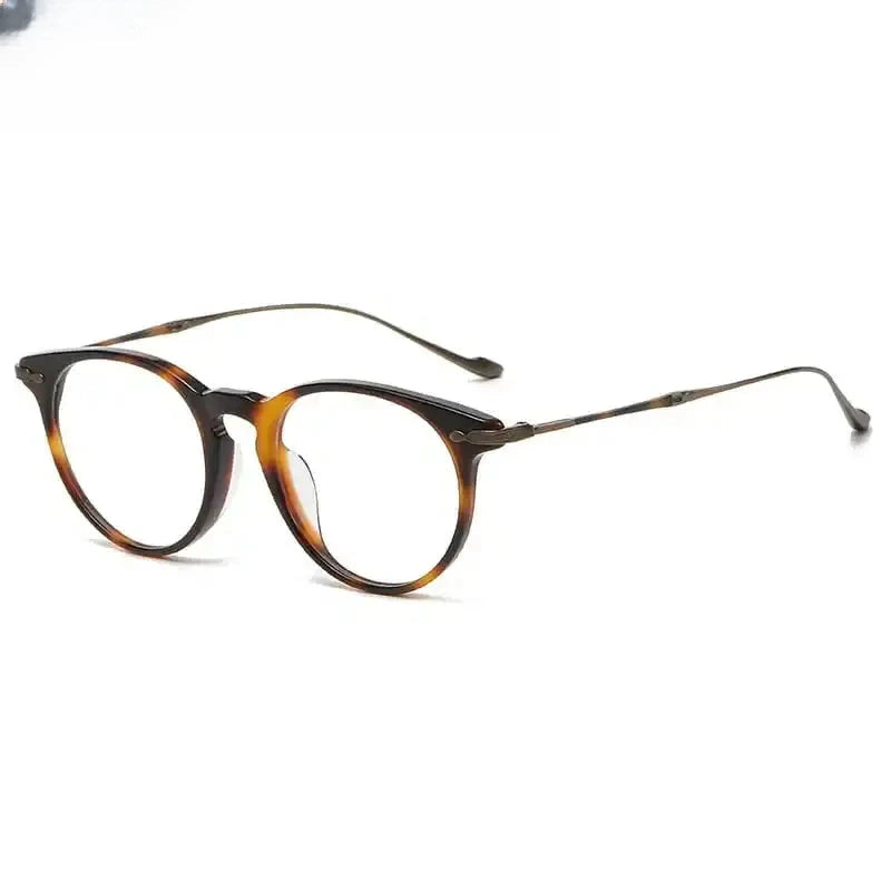 Unisex Round Full Rim Titanium Prescription Glasses 615589 — view 3 | Rx Spectacle