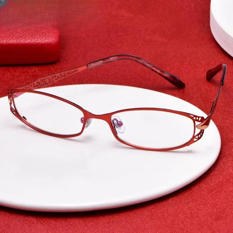 Women's Oval Full Rim Stainless Steel Prescription Glasses 8982 — view 8 | Rx Spectacle