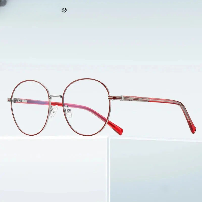 Women's Round Full Rim Alloy Reading Glasses 3071 — view 3 | Rx Spectacle