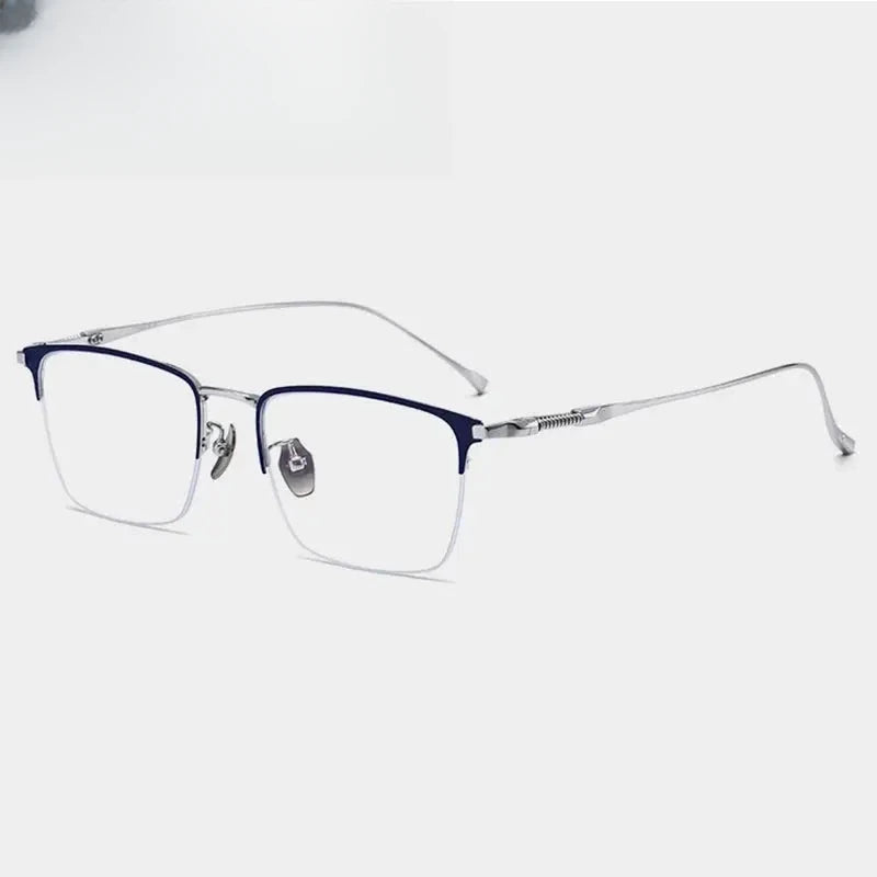 Men's Square Semi-Rimless Titanium Oversized Prescription Glasses 969011 — view 7 | Rx Spectacle
