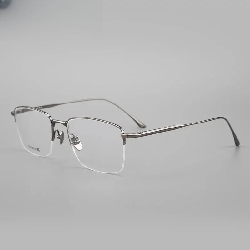Men's Square Semi-Rimless Titanium Prescription Glasses 3812 — view 1 | Rx Spectacle