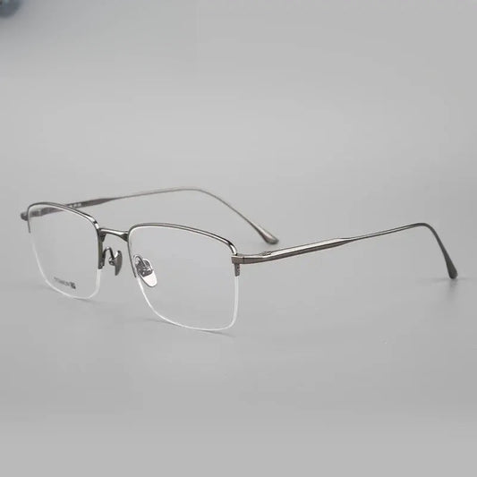 Men's Square Semi-Rimless Titanium Prescription Glasses 3812 — view 1 | Rx Spectacle
