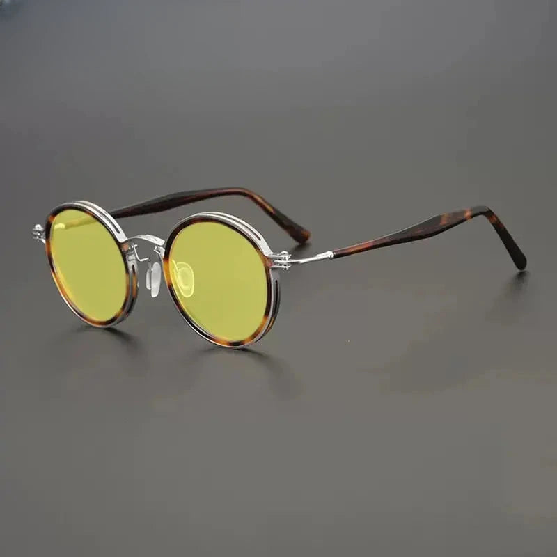 Unisex Round Full Rim Titanium Prescription Glasses Mo10 — view 12 | Rx Spectacle