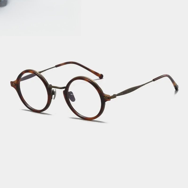 Unisex Round Full Rim Titanium Prescription Glasses Gxyj1060 — view 6 | Rx Spectacle