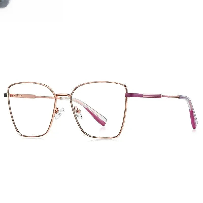 Women's Square Full Rim Alloy Reading Glasses Pfd3051 — view 7 | Rx Spectacle