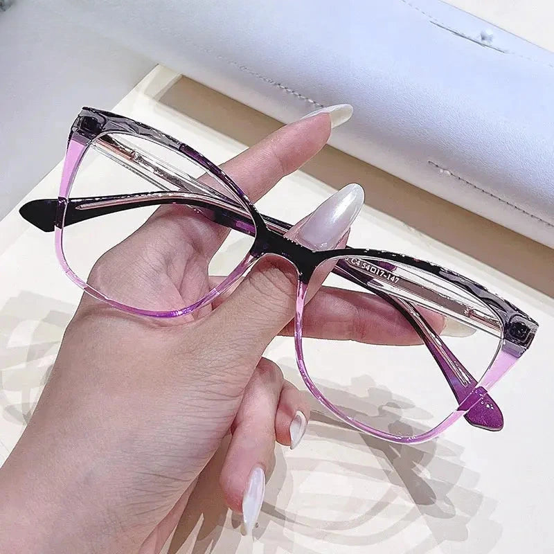 Women's Cat Eye Full Rim Titanium Prescription Glasses 76003 — view 8 | Rx Spectacle