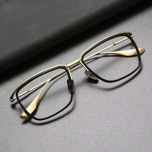 Men's Square Full Rim Titanium Prescription Glasses 614106 — view 1 | Rx Spectacle