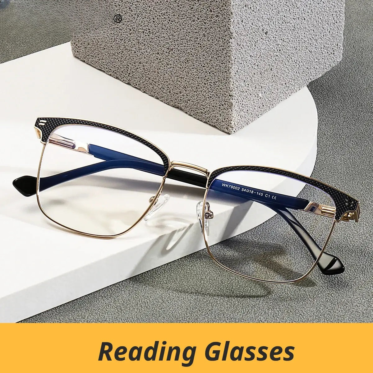 Unisex Square Full Rim Alloy Reading Glasses 779002 — view 1 | Rx Spectacle