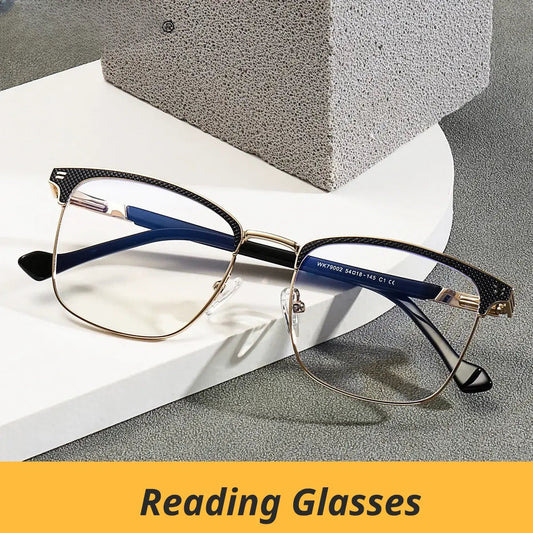 Unisex Square Full Rim Alloy Reading Glasses 779002 — view 1 | Rx Spectacle