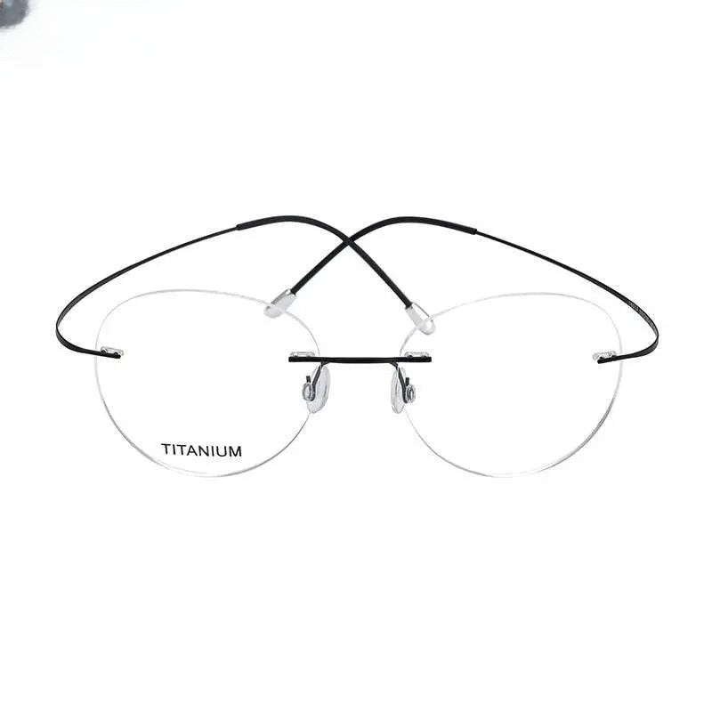 Unisex Round Rimless Titanium Prescription Glasses 16017 — view 7 | Rx Spectacle