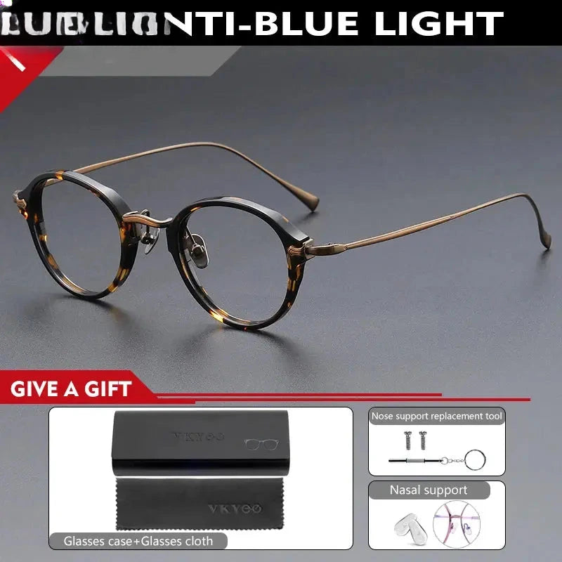 Unisex Oval Full Rim Titanium Reading Glasses 517182 — view 4 | Rx Spectacle