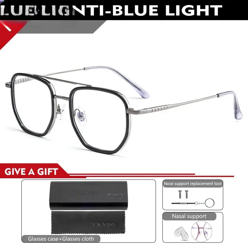 Unisex Oval Full Rim Titanium Double Bridge Reading Glasses 621361 — view 5 | Rx Spectacle