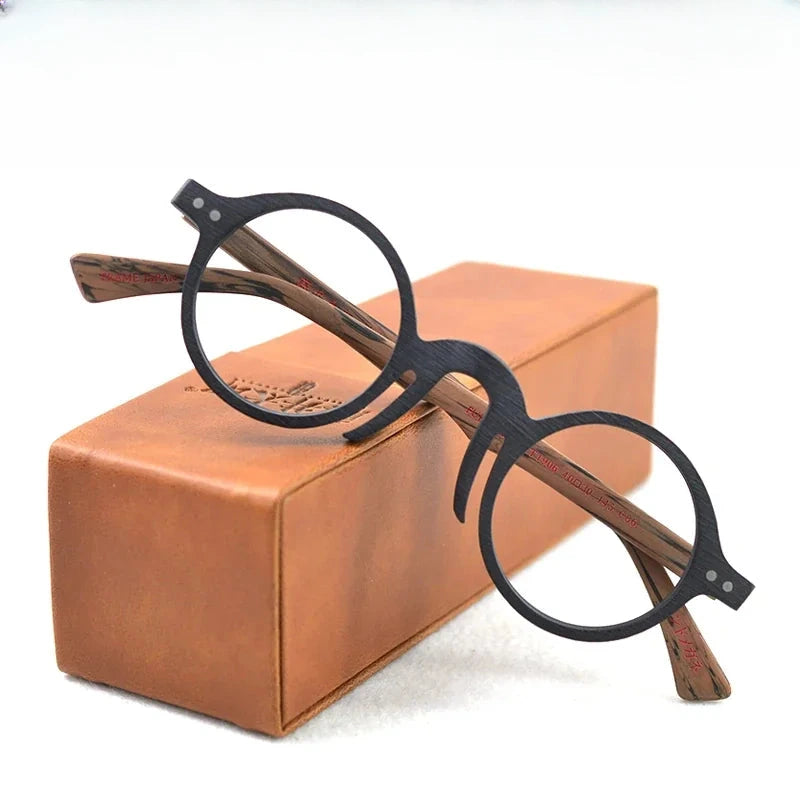 Women's Round Full Rim Wood Prescription Glasses 190600 — view 1 | Rx Spectacle