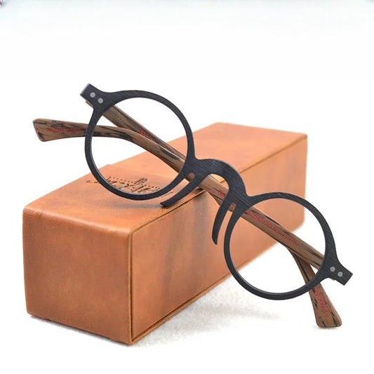 Women's Round Full Rim Wood Prescription Glasses 190600 — view 1 | Rx Spectacle