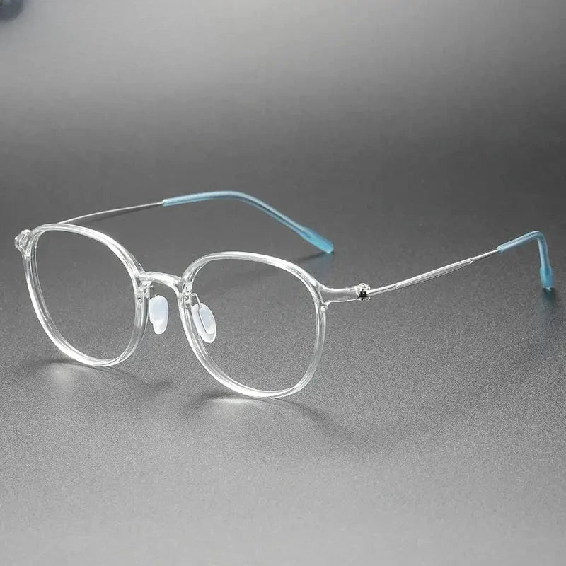 Unisex Square Full Rim Titanium Prescription Glasses 86334 — view 5 | Rx Spectacle
